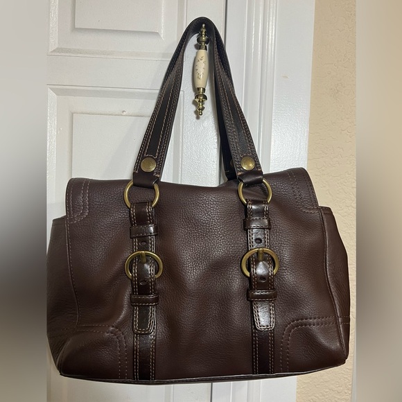 Coach Chelsea Satchel in Brown pebbled leather #10953 - Picture 2 of 7